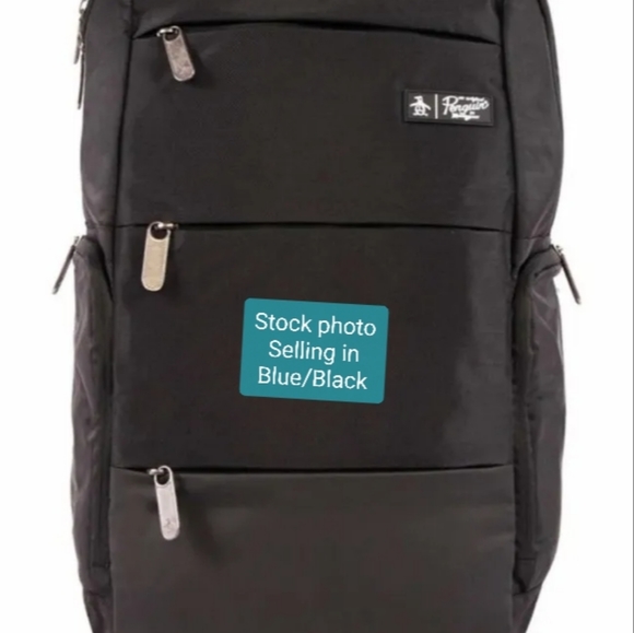 🙀ORIGINAL PENGUIN by MUNSINGWEAR Trio Collection Backpack in Blue/Black - Picture 2 of 16